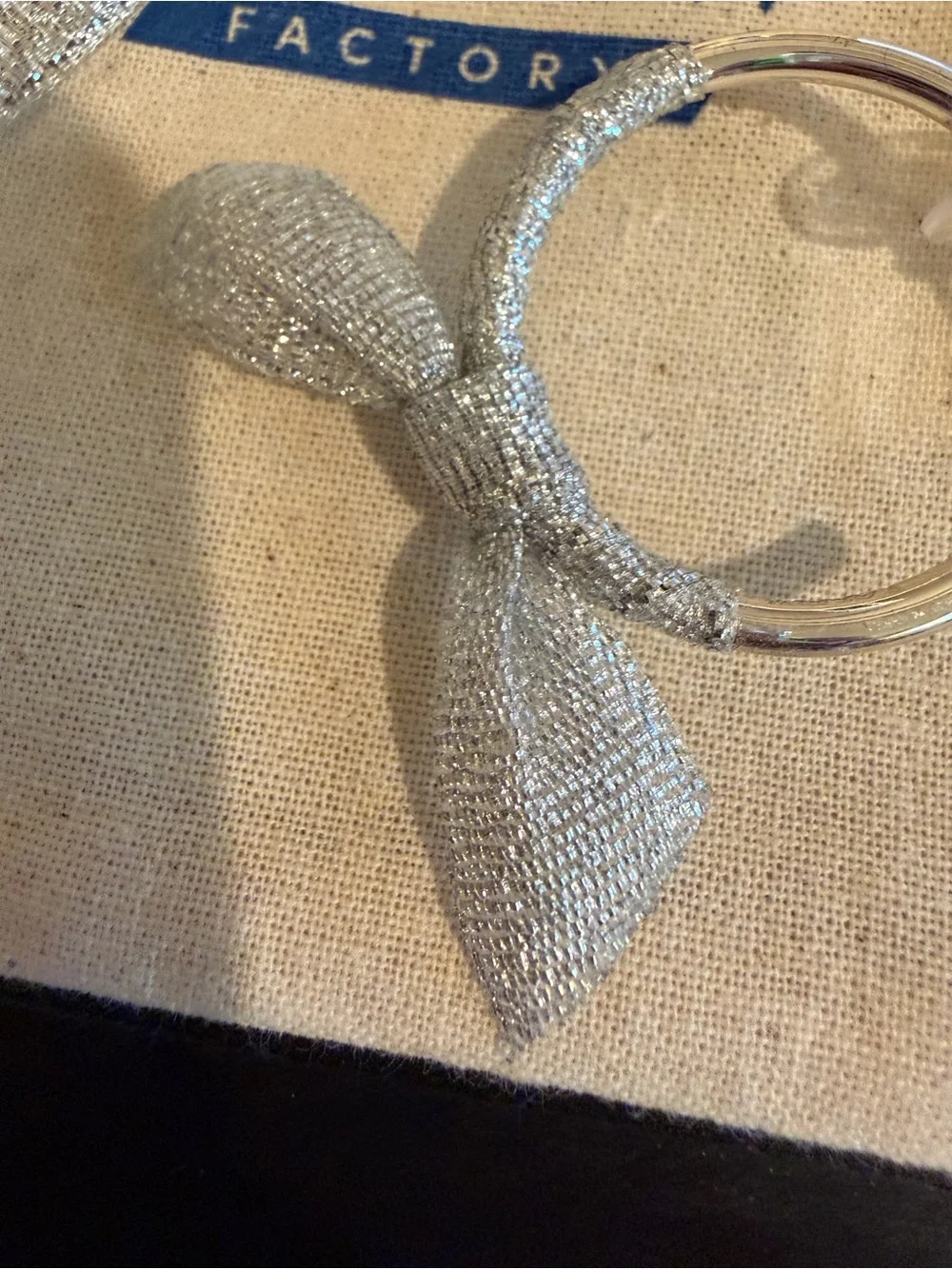 J. Crew Factory Silver Bow Hoop Earrings